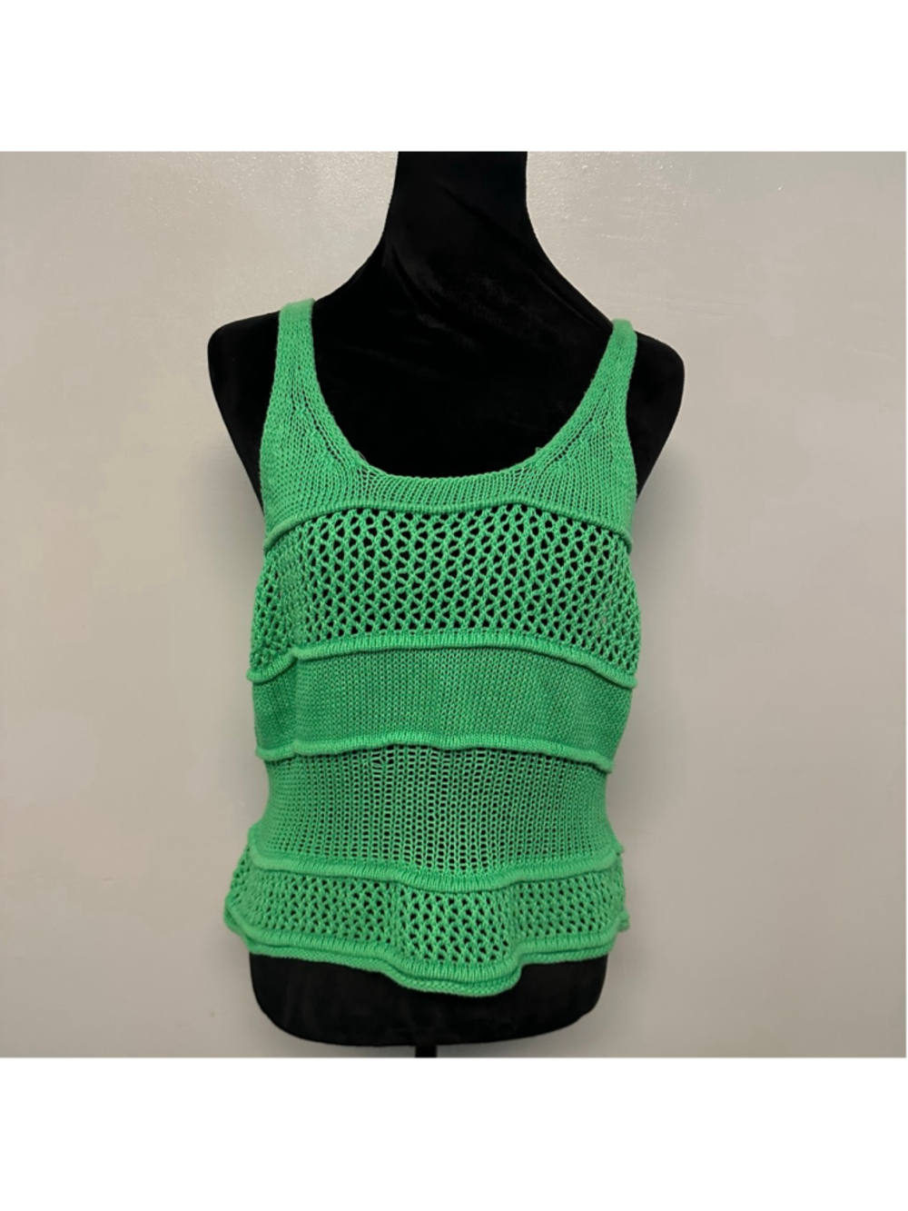EXPRESS Green open Knit Tank Top women’s size XS summer fairy